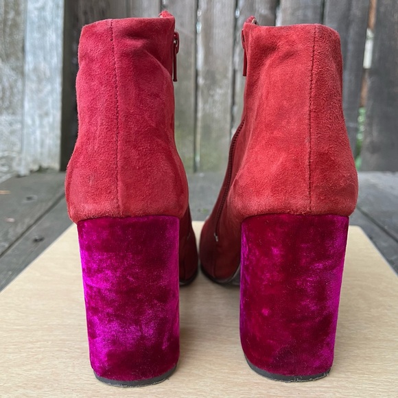 Free People Paramount Suede & Velvet Ankle Boots Sz 38 - Picture 3 of 15
